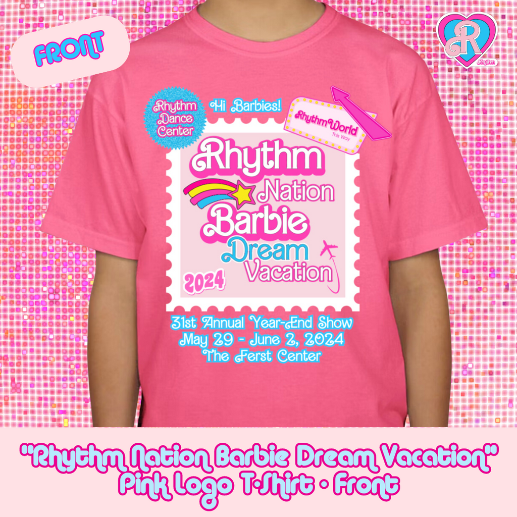 PRE-ORDER: Rhythm Nation Barbie Dream Vacation Logo T-shirt - PINK